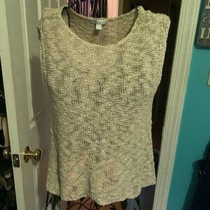 New York & Co. Beige Knit Sleeveless Top
